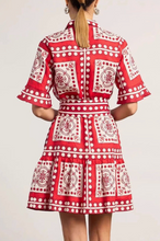 Load image into Gallery viewer, Scarf Printed Belted Mini Dress
