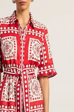 Load image into Gallery viewer, Scarf Printed Belted Mini Dress

