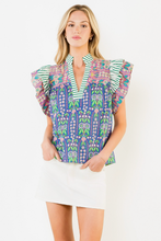 Load image into Gallery viewer, Flutter Sleeve Contrasting Blouse
