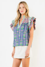 Load image into Gallery viewer, Flutter Sleeve Contrasting Blouse
