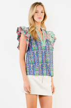 Load image into Gallery viewer, Flutter Sleeve Contrasting Blouse
