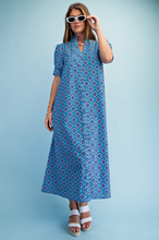Load image into Gallery viewer, Indigo Block Print Maxi Dress
