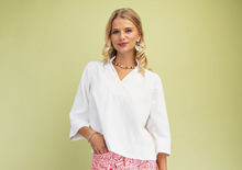 Load image into Gallery viewer, Ruffle Neck White Blouse
