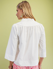 Load image into Gallery viewer, Ruffle Neck White Blouse
