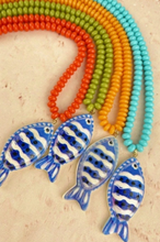 Load image into Gallery viewer, Red Beaded Fish Necklace
