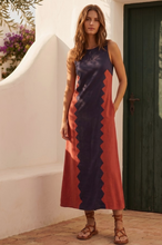 Load image into Gallery viewer, Navy and Orange Color Block Maxi
