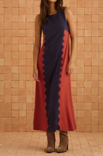 Load image into Gallery viewer, Navy and Orange Color Block Maxi

