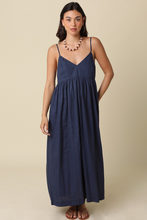 Load image into Gallery viewer, Navy Linen Maxi Dress
