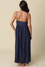 Load image into Gallery viewer, Navy Linen Maxi Dress
