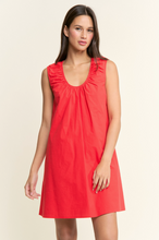 Load image into Gallery viewer, Red Scoop Neckline Mini Dress
