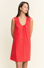 Load image into Gallery viewer, Red Scoop Neckline Mini Dress
