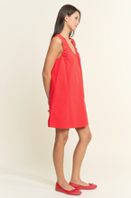 Load image into Gallery viewer, Red Scoop Neckline Mini Dress

