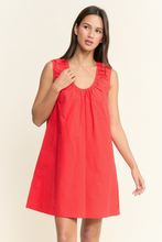 Load image into Gallery viewer, Red Scoop Neckline Mini Dress
