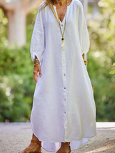 Load image into Gallery viewer, White Linen Maxi Dress
