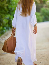 Load image into Gallery viewer, White Linen Maxi Dress

