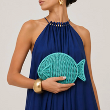 Load image into Gallery viewer, Blue Whicker Fish Clutch
