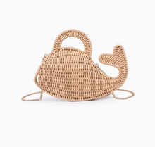 Load image into Gallery viewer, Beige Whicker Whale Clutch
