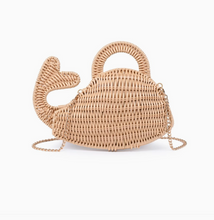 Load image into Gallery viewer, Beige Whicker Whale Clutch
