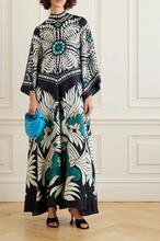 Load image into Gallery viewer, Black and Turquoise Caftan
