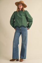 Load image into Gallery viewer, Scalloped and Die Cut Hem Blouse
