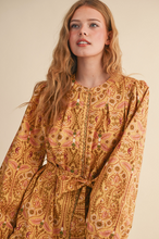 Load image into Gallery viewer, Golden Mustard Belted Mini Dress
