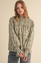 Load image into Gallery viewer, Sage Smocked Blouse
