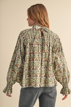 Load image into Gallery viewer, Sage Smocked Blouse
