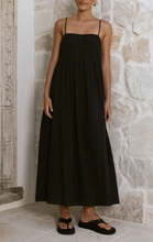 Load image into Gallery viewer, Pleated Black Maxi Dress
