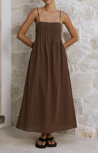 Load image into Gallery viewer, Pleated Coffee Maxi Dress
