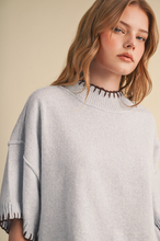 Load image into Gallery viewer, Blanket Stitch Short Sleeve Sweater
