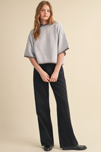 Load image into Gallery viewer, Blanket Stitch Short Sleeve Sweater
