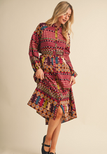 Load image into Gallery viewer, Exclusive Border Print Pleated Midi Dress
