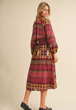 Load image into Gallery viewer, Exclusive Border Print Pleated Midi Dress
