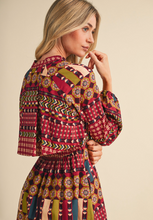 Load image into Gallery viewer, Exclusive Border Print Pleated Midi Dress
