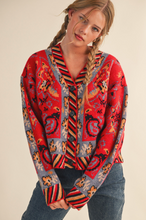 Load image into Gallery viewer, Aztec Red Cardigan
