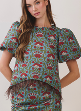 Load image into Gallery viewer, Feather Trim Blouse

