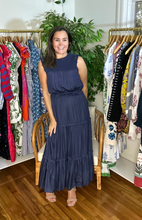 Load image into Gallery viewer, Crocheted Yoke Silk Maxi Dress
