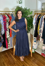 Load image into Gallery viewer, Crocheted Yoke Silk Maxi Dress
