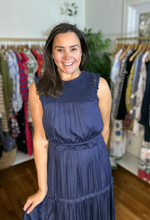 Load image into Gallery viewer, Crocheted Yoke Silk Maxi Dress

