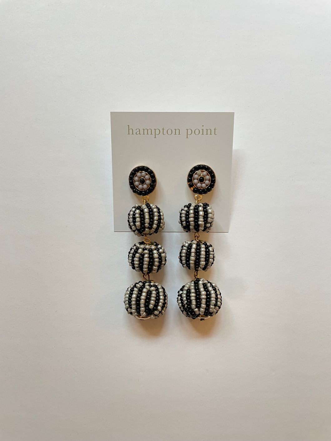 Black and gold drop earrings