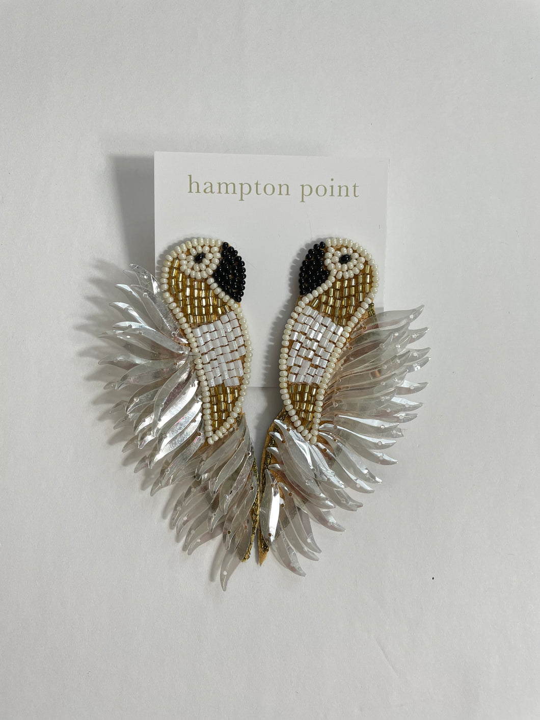 Spike feathered bird earrings. Light weight. 4