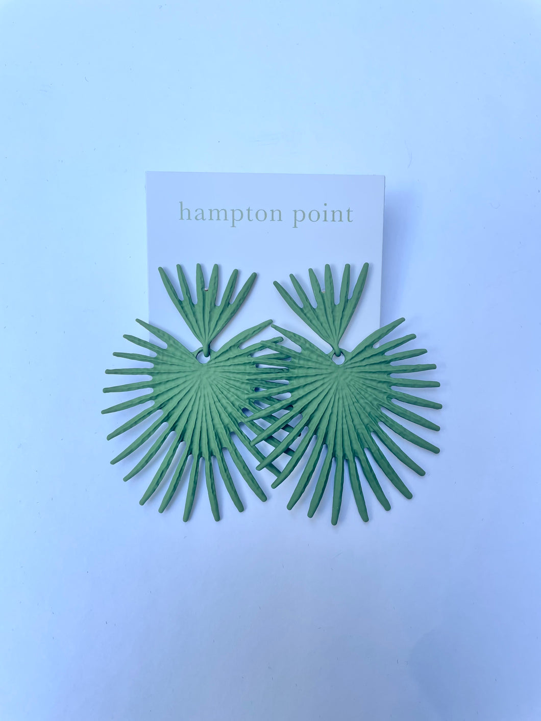 Olive two-tiered fan earrings.