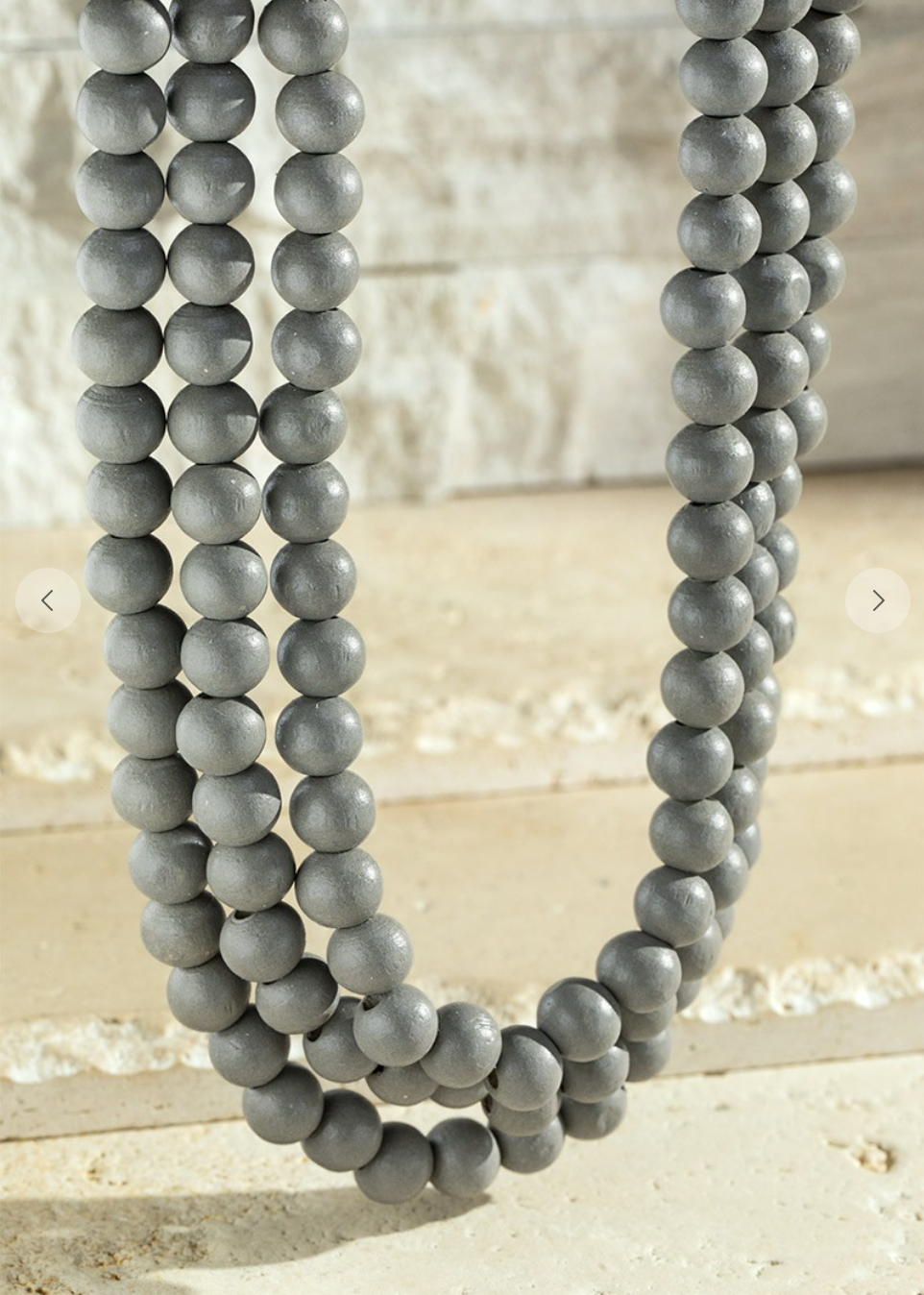 Gray Wooden Bib Necklace