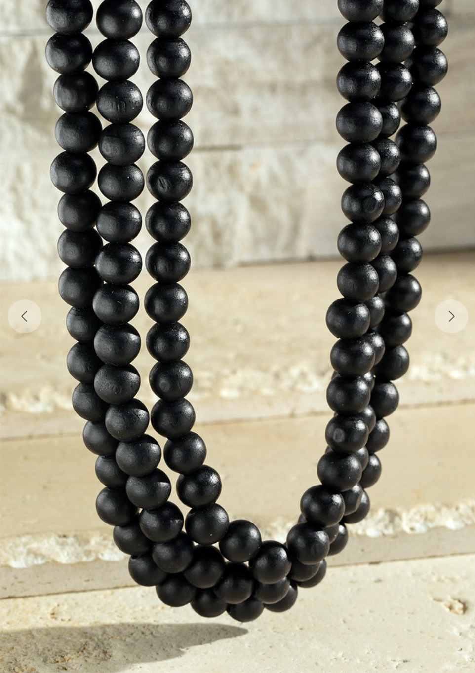 Black Wooden Bib Necklace
