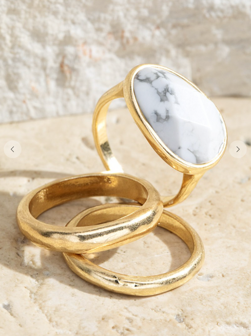 White Three Ring Stack