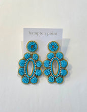 Load image into Gallery viewer, Turquoise Fiesta Earrings. Light weight, 2.5&quot;
